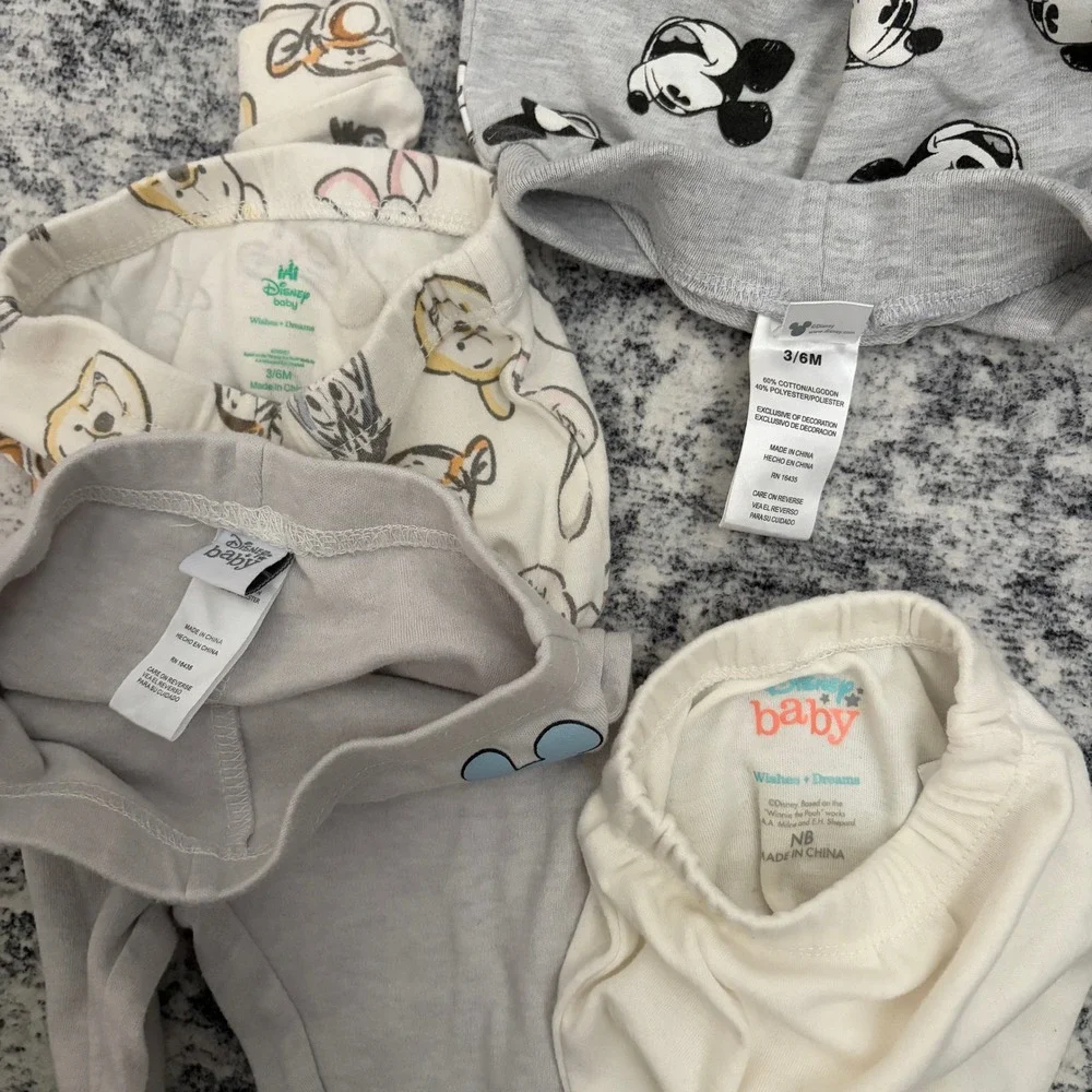 Disney Grogu Mickey Mouse Pooh Mixed 0-6 Months Baby Clothing Lot 11pc Bundle